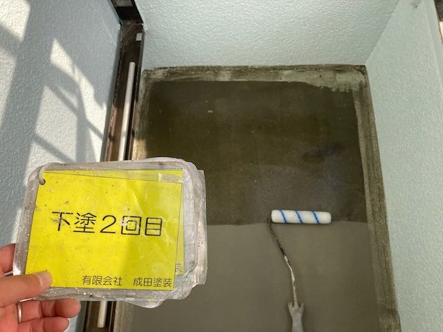 外壁の高圧洗浄　下地処理　防水工事