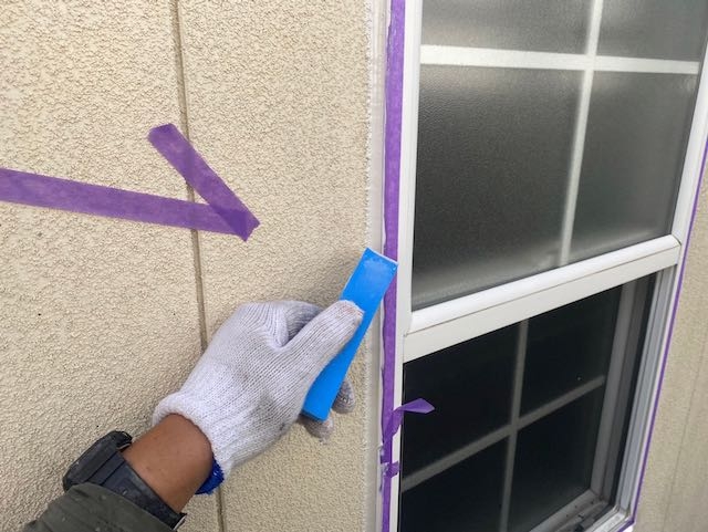 外壁塗装前の防水工事　コーキング　シール工事
